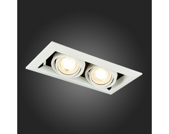 ST250.558.02 Св-к встр. Черный, Белый GU10 2*50W  IP20 L245xW126xH70 220V Без ламп