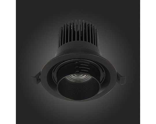 ST701.448.12 Св-к встр. Zoom Черный LED 1*12W 4000K 960Lm Ra90 15°-60° IP20 D115xH95 170-240V