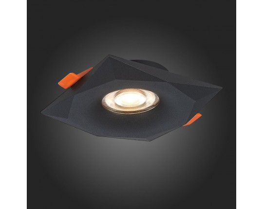 ST203.408.01 Св-к встр. Черный GU10 1*50W  L95xW95xH25 220V Без ламп