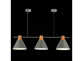 SLE125113-03 Светильник подвесной Серый/Серый, Светлое дерево E27 3*60W