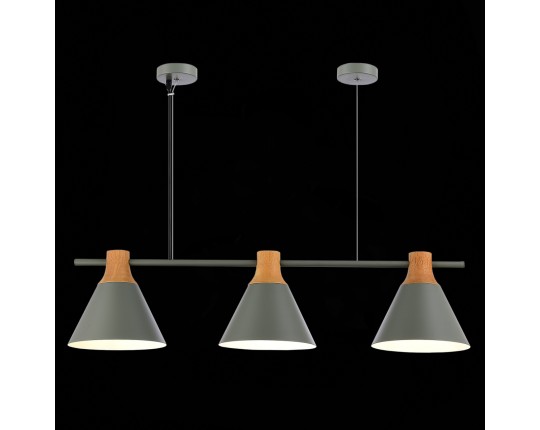 SLE125113-03 Светильник подвесной Серый/Серый, Светлое дерево E27 3*60W