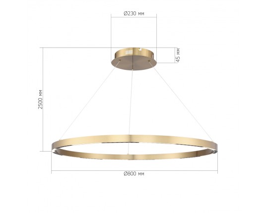 SL6238.343.01 Светильник подвесной ST-Luce латунь/латунь LED 1*43W 4000K