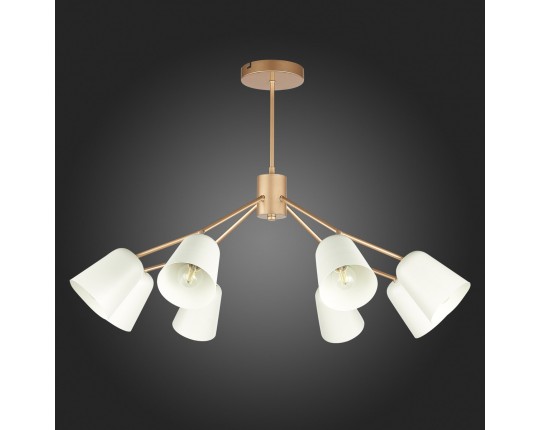 SLE155902-08 Светильник потолочный Золотистый/Белый E14 8*40W