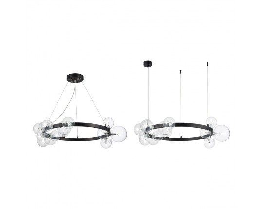 SL1165.403.15 Светильник подвесной ST-Luce Черный/Прозрачный G4 15*5W