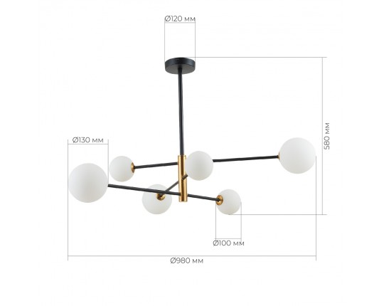 SLE220103-06 Светильник потолочный Черный, Бронза/Белый G9 6*5W