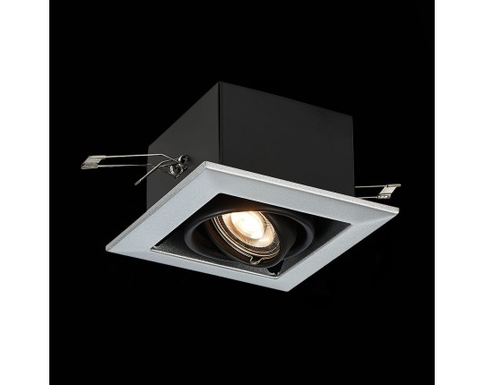 ST250.148.01 Св-к встр. Черный GU10 1*50W  L126xW126xH70 220V Без ламп
