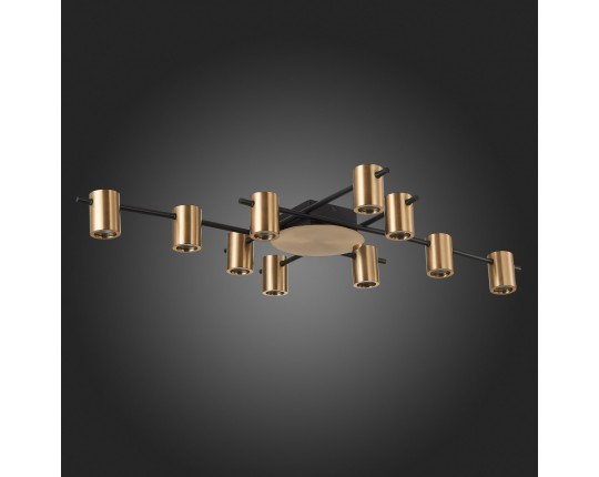 SL1207.402.10 Светильник потолочный ST-Luce Черный/Латунь GU10 10*7W