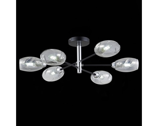 SLE155512-06 Светильник потолочный Черный, Хром/Дымчатый E14 6*40W