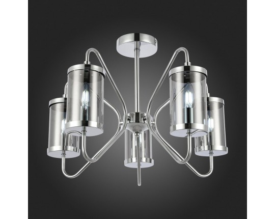 SLE102302-05 Светильник потолочный Хром/Дымчатый E14 5*40W