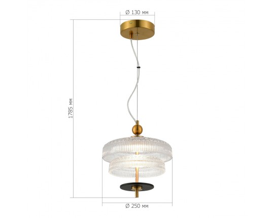 SL6122.313.01 Светильник подвесной ST-Luce Латунь/Прозрачный, Латунь LED 1*8W 3000K