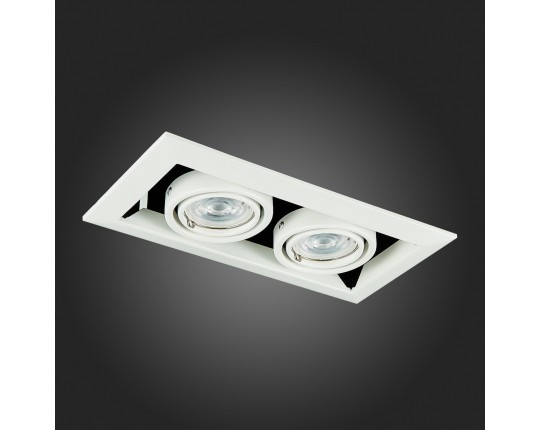 ST250.558.02 Св-к встр. Черный, Белый GU10 2*50W  IP20 L245xW126xH70 220V Без ламп