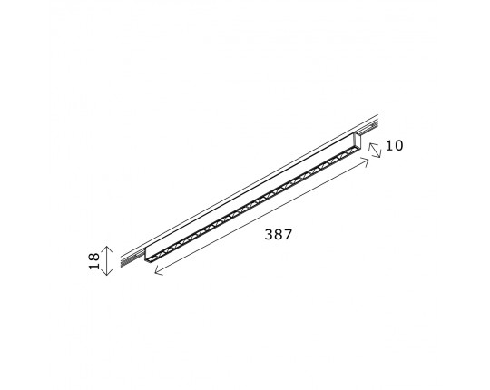 ST666.436.20 Магнитный трековый светильник Черный LED 1*20W 3000K 1 060Lm Ra>90  IP20 L387xW10xH18 2