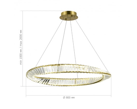 SL6204.311.01 Светильник подвесной ST-Luce Латунь/Прозрачный LED 1*45W 4000K