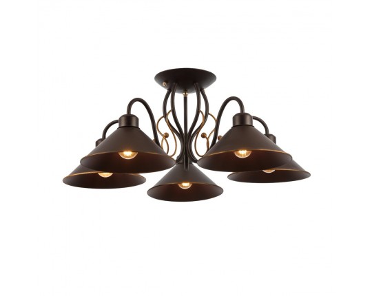 SLE120402-05 Светильник потолочный темно-коричневый/темно-коричневый E27 5*60W