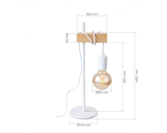 SL1142.504.01 Прикроватная лампа Белый, Светлое дерево E27 1*60W