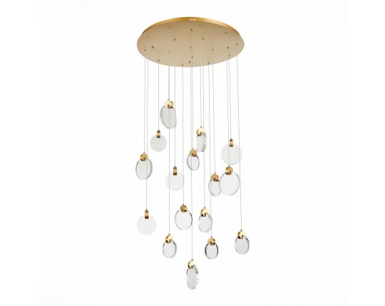 SL6104.203.16 Светильник подвесной ST-Luce Золотистый/Прозрачный,С пузырьками воздуха LED 16*3W 3000