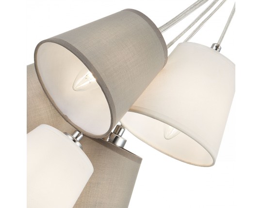 SLE300403-05 Светильник подвесной Хром/Белый, Серый E14 5*40W