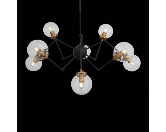 SL234.402.08 Люстра потолочная ST-Luce Черный, Золото/Прозрачный E27 8*40W (из 2-х коробок)