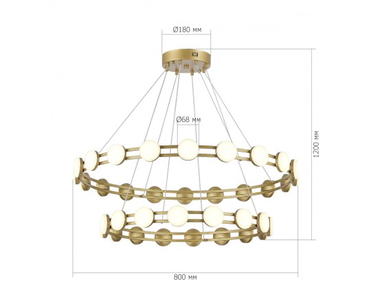 SL6610.203.36 Светильник подвесной ST-Luce золотистый/белый LED 1*70W 4000K