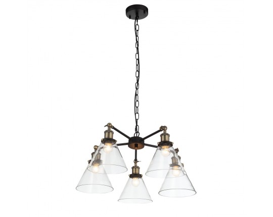 SL237.413.05 Люстра подвесная ST-Luce Черный, Матовое золото/Прозрачный E27 5*60W