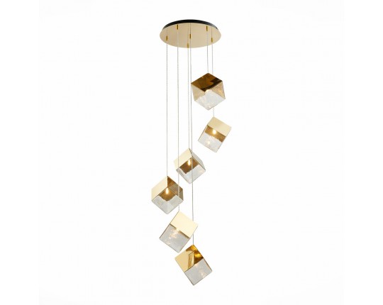 SL1182.203.06 Светильник подвесной ST-Luce Золотистый/Прозрачный, Золотистый G9 6*5W