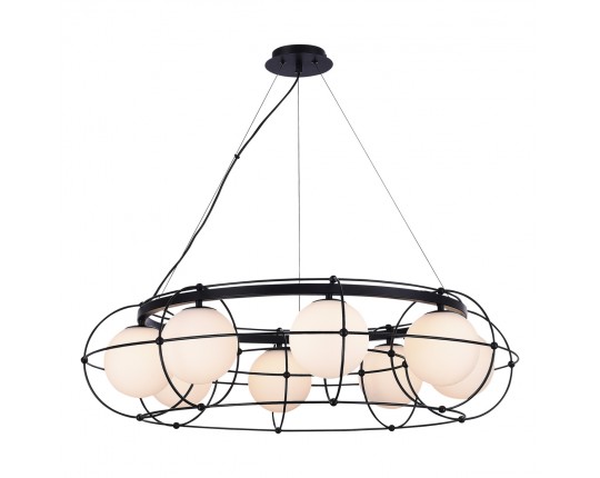 SL1189.403.08 Люстра подвесная ST-Luce Черный/Опал G9 8*5W
