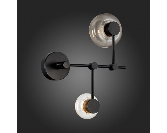 SL6005.401.02 Светильник настенный ST-Luce Черный/Дымчатый, Прозрачный LED 2*3W 3000K