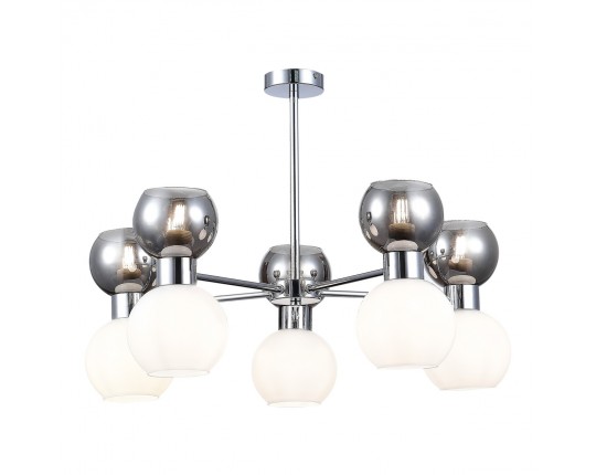 SLE1138-102-10 Светильник потолочный Хром/Белый, Дымчатый E27 10*60W