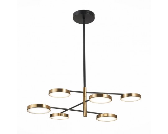 SL1605.413.06 Светильник потолочный  ST-Luce Черный/Латунь, Белый LED 6*7,5W 3000K