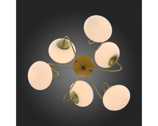 SL717.202.06 Светильник потолочный Золотистый/Белый E27 6*40W