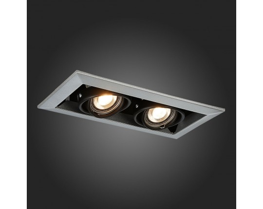 ST250.148.02 Св-к встр. Черный GU10 2*50W  L245xW126xH70 220V Без ламп