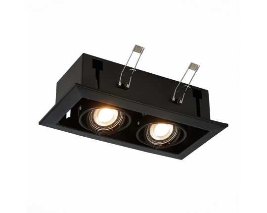ST250.448.02 Св-к встр. Черный GU10 2*50W  L245xW126xH70 220V Без ламп