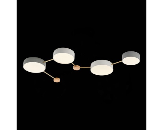 SLE600102-04 Светильник потолочный Золотистый, Светлое дерево/Белый, Серый LED 4*16,5W 4000K