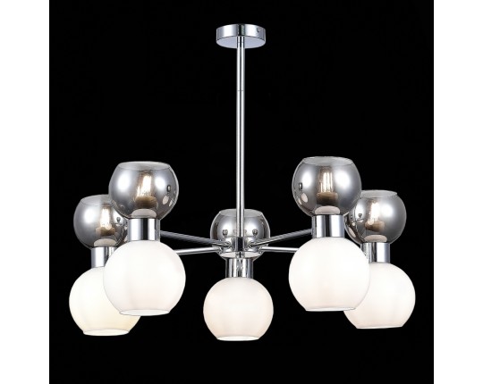 SLE1138-102-10 Светильник потолочный Хром/Белый, Дымчатый E27 10*60W