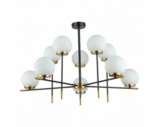 SL1203.402.10 Люстра потолочная ST-Luce Черный, Латунь/Белый E27 10*60W