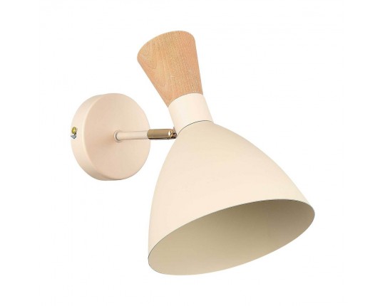 SLE1256-501-01 Светильник настенный Бежевый/Бежевый, Светлое дерево, Золотистый E14 1*40W