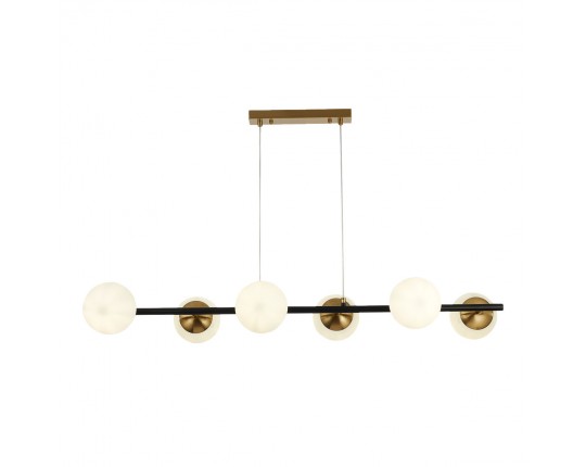 SLE220403-06 Светильник подвесной Черный, Латунь/Белый E27 6*60W
