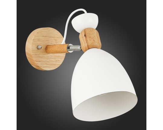 SLE103801-01 Светильник настенный Светлое дерево, Белый/Белый E27 1*60W