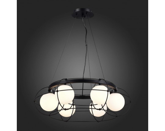 SL1189.403.06 Люстра подвесная ST-Luce Черный/Опал G9 6*5W