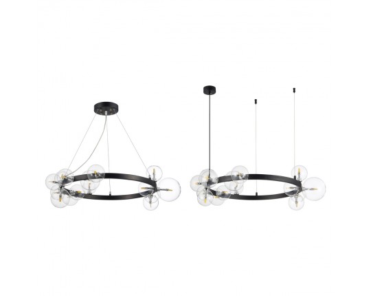 SL1165.403.15 Светильник подвесной ST-Luce Черный/Прозрачный G4 15*5W