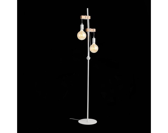 SL1142.505.01 Светильник напольный Белый, Светлое дерево E27 2*60W