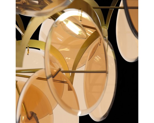 SL1161.333.09 Люстра подвесная ST-Luce Латунь/Янтарный E14 9*60W