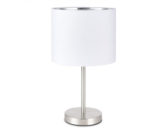 SLE300554-01 Прикроватная лампа Никель/Белый, Серебристый E27 1*40W
