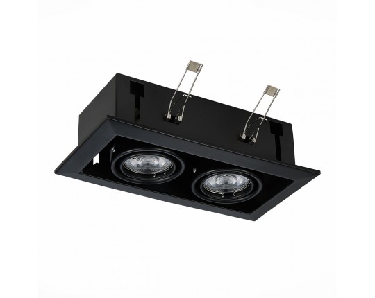 ST250.448.02 Св-к встр. Черный GU10 2*50W  L245xW126xH70 220V Без ламп