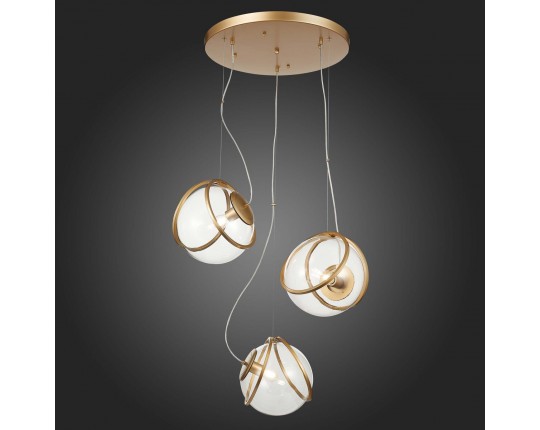 SL1181.313.03 Светильник подвесной ST-Luce Латунь/Латунь, Прозрачный E27 3*40W