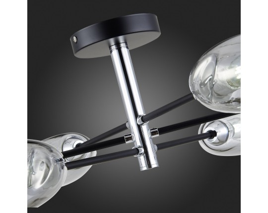 SLE155512-06 Светильник потолочный Черный, Хром/Дымчатый E14 6*40W