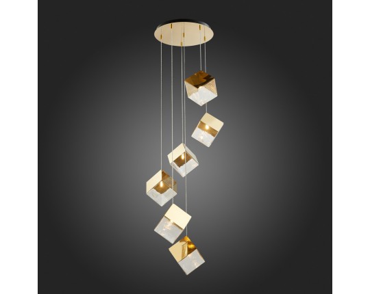 SL1182.203.06 Светильник подвесной ST-Luce Золотистый/Прозрачный, Золотистый G9 6*5W
