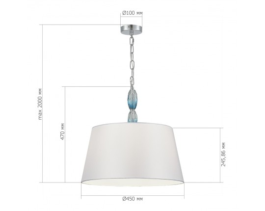 SL1759.103.03 Светильник подвесной ST-Luce Хром, Голубой/Белый E27 3*40W
