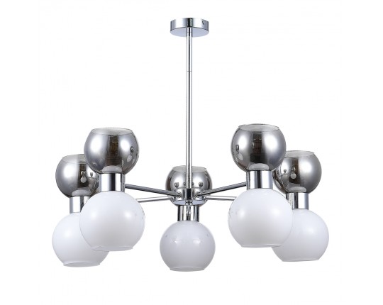 SLE1138-102-10 Светильник потолочный Хром/Белый, Дымчатый E27 10*60W