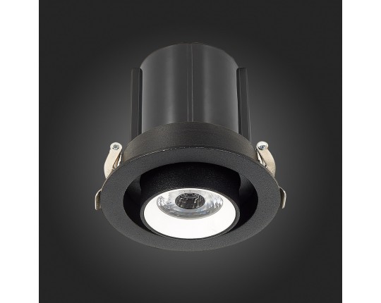 ST702.438.12 Св-к встр. Черный LED 1*12W 3000K 900Lm Ra80 24° IP20 D90xH92 180-240V